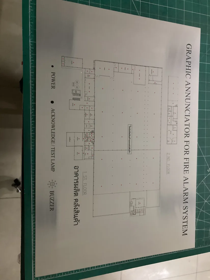 ผังแจ้งเหตุเพลิงไหม้ (Fire Alarm Graphic Annunciator) — อลูมิเนียม · พิมพ์ UV