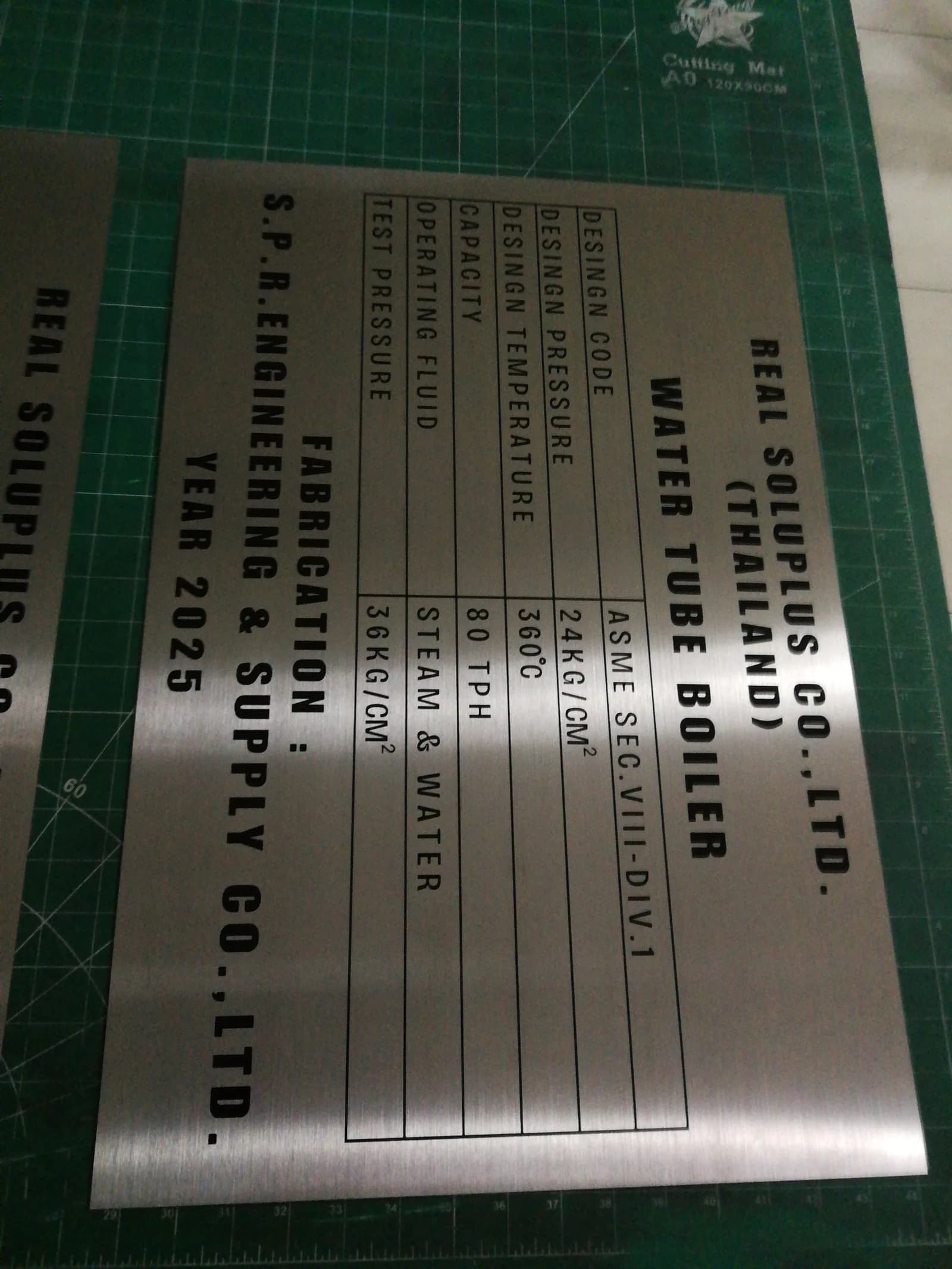 ป้ายถังแรงดันและถังก๊าซ — สแตนเลส · กัดกรด