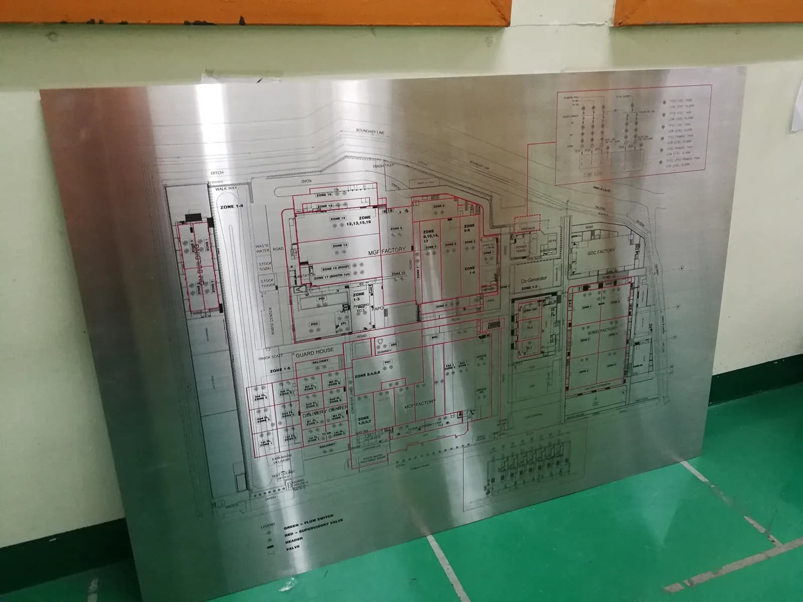 ป้ายผังกระบวนการกัดกรด (Process Diagram Plate) — สแตนเลส · กัดกรด