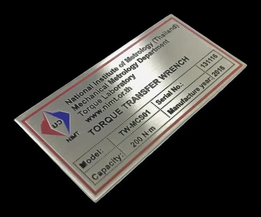 ป้ายสเปคเครื่องจักร (Machine Spec Plate)