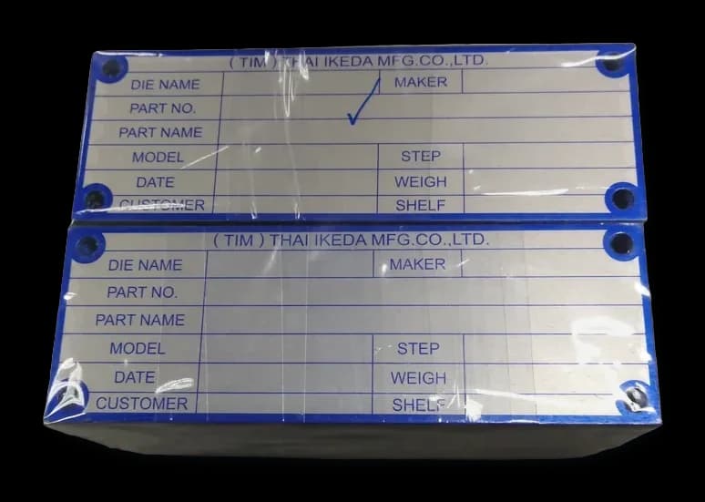 ป้ายมอเตอร์ (Motor Nameplate) — อลูมิเนียมอโนไดซ์