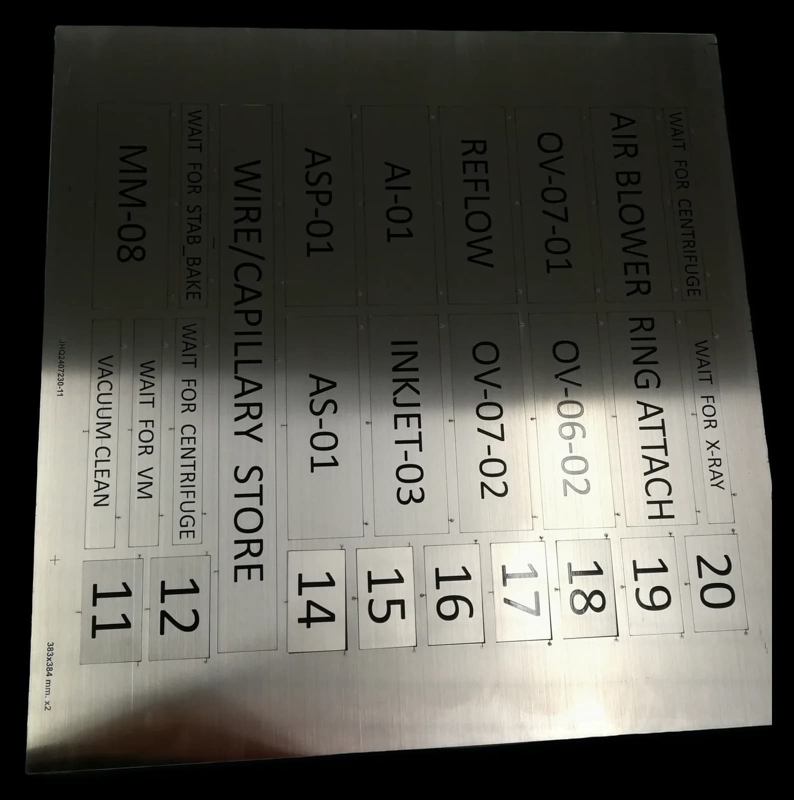 ป้ายชื่ออุปกรณ์ในโรงงาน (Equipment ID Plate) — สแตนเลส · กัดกรด